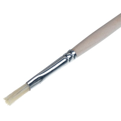 Кисть для рисования, Щетина плоская № 4 (ширина обоймы 4 мм; длина волоса 12 мм), деревянная ручка, Calligrata