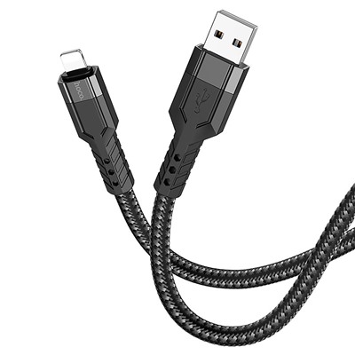 Кабель USB - Apple lightning Hoco U110 (повр. уп.)  120см 2,4A  (black)