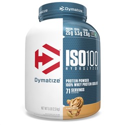Dymatize Nutrition, ISO100, гидролизованный 100% изолят сывороточного протеина, арахисовое масло, 2,3 кг (5 фунтов)