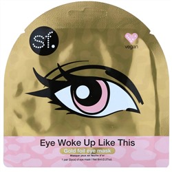 SFGlow, Eye Woke Up Like This, Gold Foil Eye Mask, 1 Mask, 0.27 oz (8 ml)