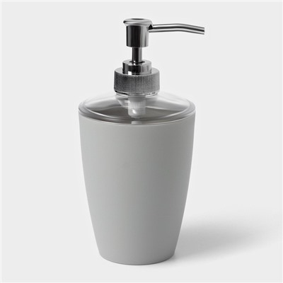 Набор для ванной «Эталон», 4 предмета: дозатор для мыла, мыльница, 2 стакана, 24×8×17 см, цвет серый