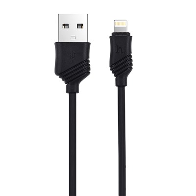 Кабель USB - Apple lightning Hoco X6 Khaki (повр. уп)  100см 2,4A  (black)
