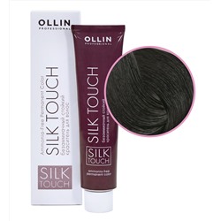 OLLIN SILK TOUCH 3/0 темный шатен 60мл Безаммиачный стойкий краситель для волос