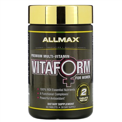 ALLMAX Nutrition, Vitaform, мультивитамин премиального качества для женщин, 60 таблеток