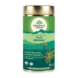 Organic India Tulsi Original 100g / Тулси Ориджинал Напиток на Основе Листьев Священного Базилика 100g в банке