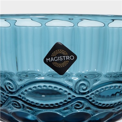 Креманка стеклянная Magistro «Ла-Манш», 350 мл, 12×10,5 см, цвет синий
