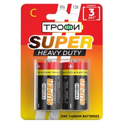 Батарейка C Трофи LR14 SUPER HAEVY DUTY Zinc (2-BL) (12/96)