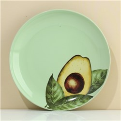 Тарелка керамическая «Авокадо», 22.5 см, цвет зелёный