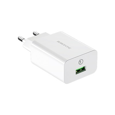 Адаптер Сетевой Borofone BA21A Long QC3.0 USB 3A/18W (white)