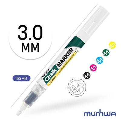 Маркер меловой MunHwa CM-05, 3.0 мм, белый