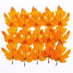 Декор «Осенний лист» набор 15 шт., размер 1 шт. — 9 × 11 × 0,2 см, цвет жёлто-оранжевый