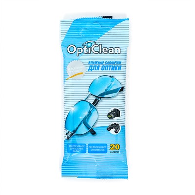 Влажные салфетки OptiClean, для оптики, 20 шт