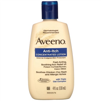 Aveeno, Active Naturals, противозудный концентрированный лосьон, 118 мл (4 жидк. унции)