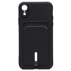 Чехол-накладка - SC304 с картхолдером для "Apple iPhone XR" (black) (208675)