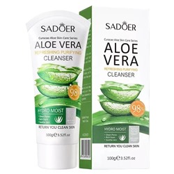 SADOER, Освежающее очищающее средство для лица с экстрактом Алоэ Вера Refreshing Purifying Cleanser, 100 г