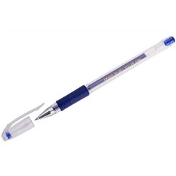 Ручка гелевая "Hi-Jell Grip" 0.5мм синяя HJR-500R/с, с грипом Crown