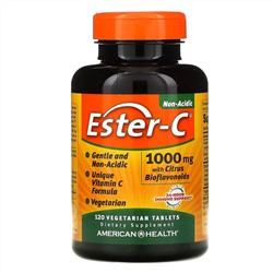 American Health, Ester-C с цитрусовыми биофлавоноидами, 1000 мг, 120 вегетарианских таблеток