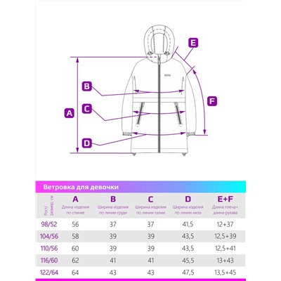 Ветровка для девочки NIKASTYLE 4л4624 сакура