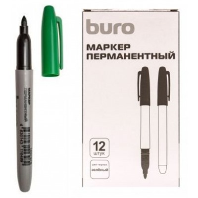 Маркер перманентный 2,5 мм Base зеленый круглый (1697678) BURO