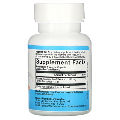 Advance Physician Formulas, Экстракт бакопа, 225 мг, 60 капсул