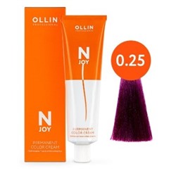 OLLIN "N-JOY" 0/25 - фиолетово-махагоновый (розовый), перманентная крем-краска для волос 100мл