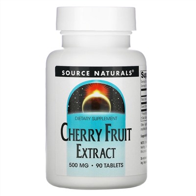 Source Naturals, экстракт плодов вишни, 500 мг, 90 таблеток