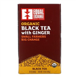 Equal Exchange, Organic Black Tea with Ginger, 20 Tea Bags, 1.41 oz (40 g)
