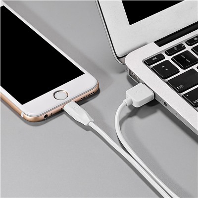 Кабель USB - Apple lightning Hoco X1 Rapid  300см 2,4A  (white)