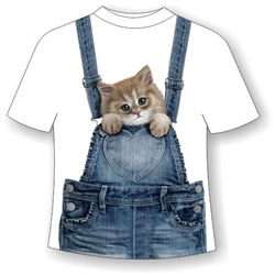 Детская футболка Котенок в кармашке