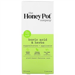 The Honey Pot Company, Boric Acid & Herbs, Suppositories + Applicator, 14 Ovule, 1 Applicator