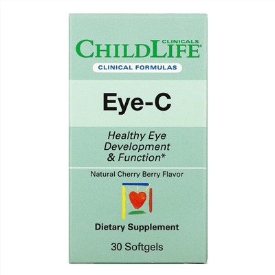 Childlife Clinicals, Eye-C, со вкусом натуральной вишни, 30 мягких таблеток