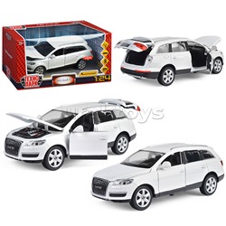 Машина металл AUDI Q7 20 см, (двери, капот, багажник,свет-звук) в коробке