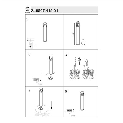 SL9507.415.01 Светильник уличный наземный ST-Luce Черный LED 1*5W 4000K