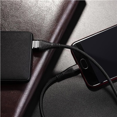 Кабель USB - micro USB Hoco U53 Flash  120см 4A  (black)