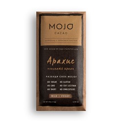 Шоколад горький "Арахис и соленый кранч", 72% какао Mojo Cacao, 65 г