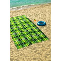 Полотенце пляжное Яркая клетка (Зеленый)