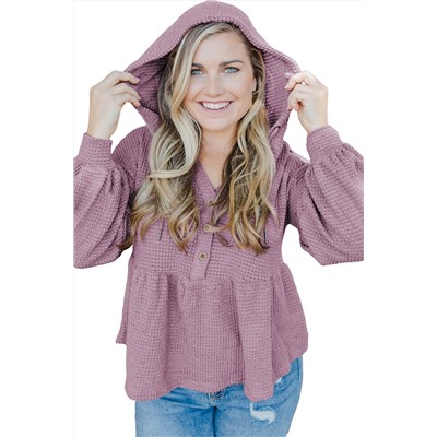 Plus Size Hooded Waffle Knit Top