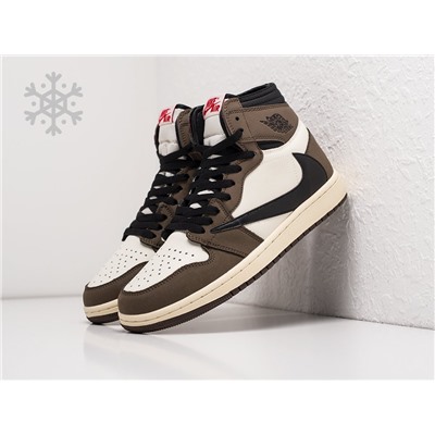 Зимние Кроссовки Nike Air Jordan 1 Mid  x Travis Scott