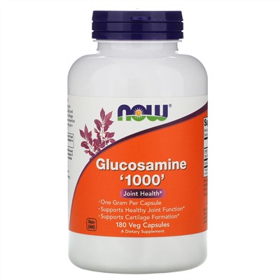 Now Foods, Глюкозамин '1000', 180 растительных капсул
