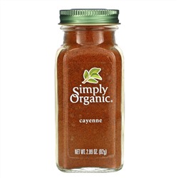 Simply Organic, кайенский перец, 82 г (2,89 унции)