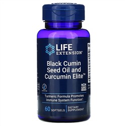 Life Extension, масло из семян черного тмина с Curcumin Elite, 60 капсул