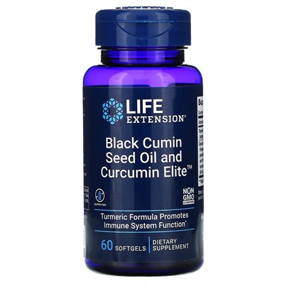 Life Extension, масло из семян черного тмина с Curcumin Elite, 60 капсул