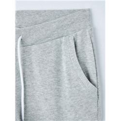 Легкие спортивные брюки из однотонной ткани светло-серый меланж