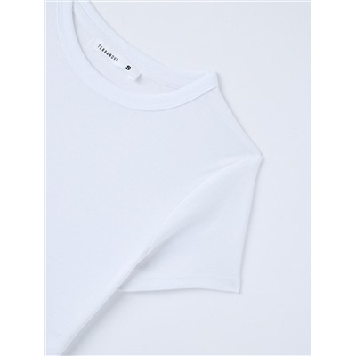 Облегающая укороченная футболка с оборками Чисто-белый