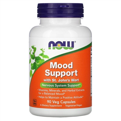 Now Foods, Mood Support со зверобоем, 90 растительных капсул