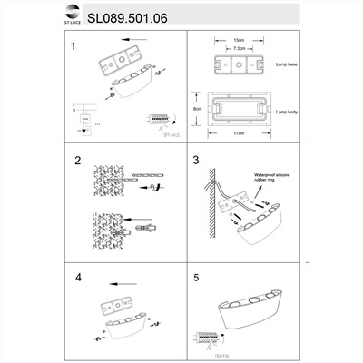 SL089.501.06 Светильник уличный настенный ST-Luce Белый кварцевый/Белый кварцевый, Прозрачный LED 6*1W 4000K