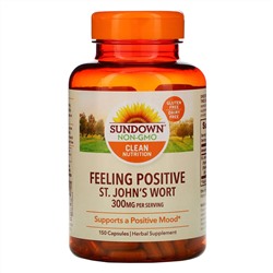 Sundown Naturals, Feeling Positive, зверобой, 300 мг, 150 капсул
