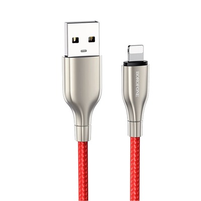 Кабель USB - Apple lightning Borofone BX45 Fast (повр. уп)  100см 2,4A  (red)