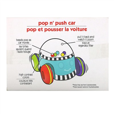 Sassy, Inspire the Senses, Pop n 'Push Car, машинка для детей в возрасте 6–24 месяца, 1 машинка