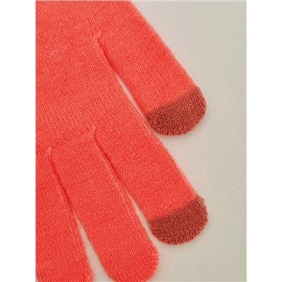 Перчатки женские, тёплые, сенсорные, цвет кораллово-розовый, арт.56.1184